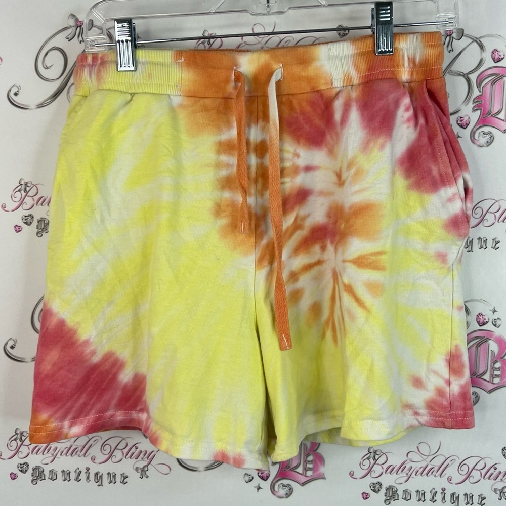 Jane and Delancey shorts sunset 🌅 Colors Vibrant Tie-Dye Athletic Shorts